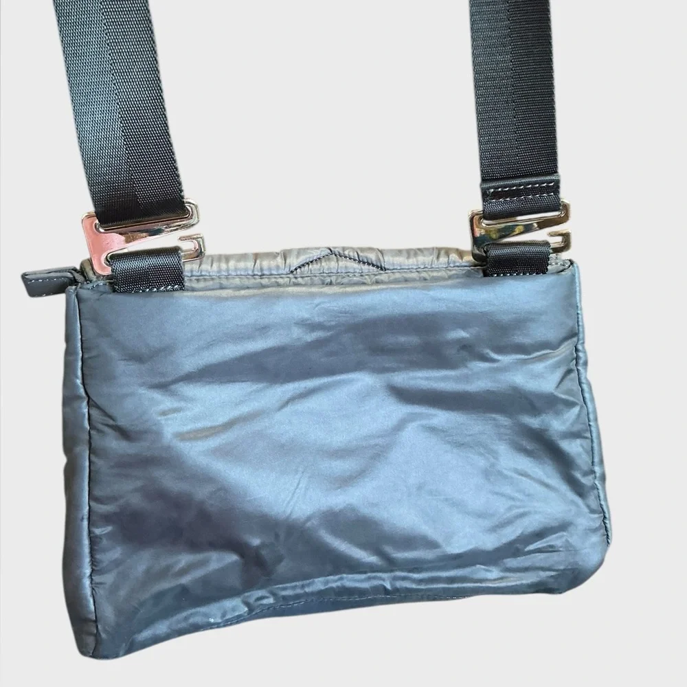 Caraa x Athleta Gray Quilted Puffer Convertible Crossbody Shoulder Bag